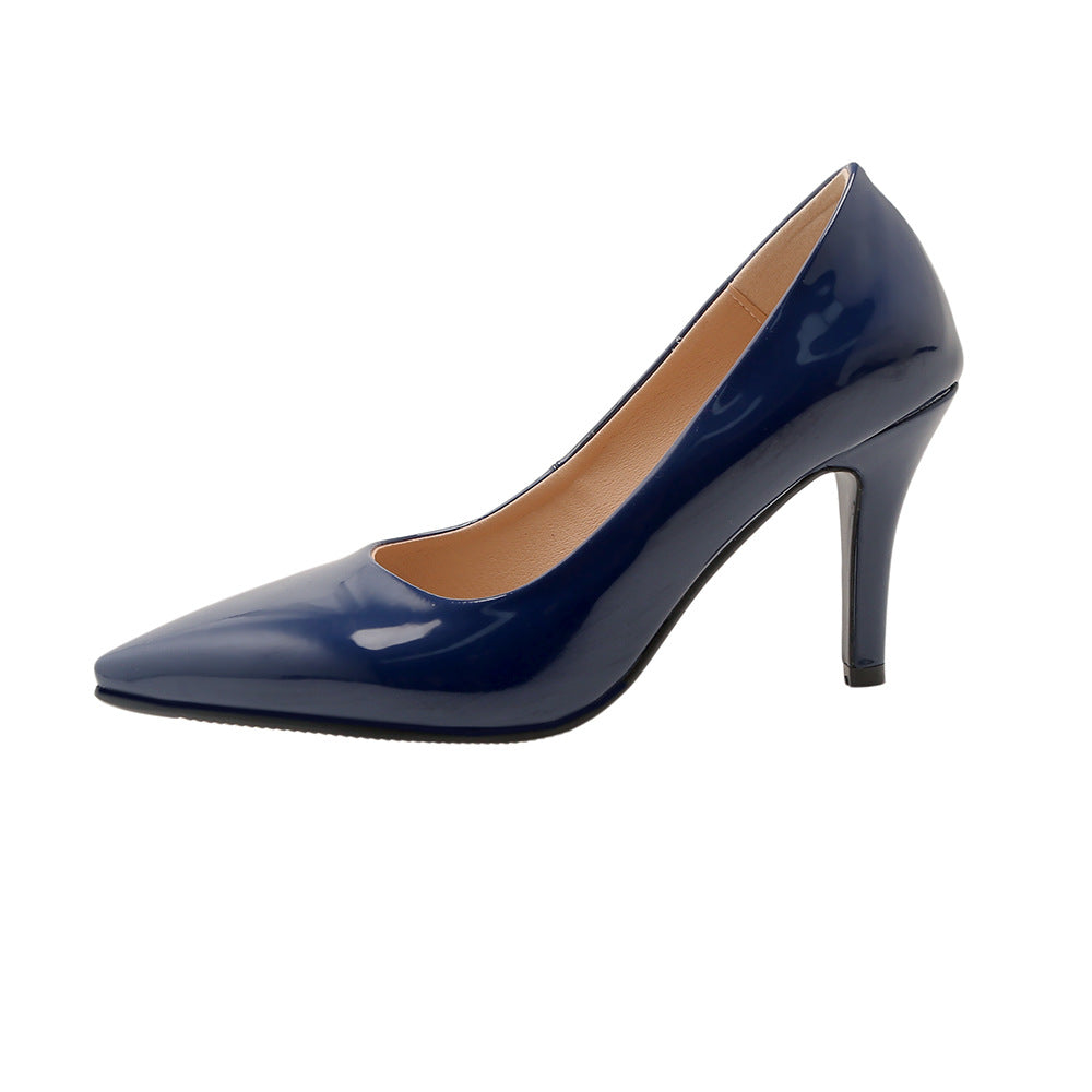 Women's Patent Leather Pointed Toe Stiletto Pumps – Classic High Heel Dress Shoes