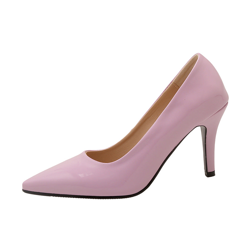 Women's Patent Leather Pointed Toe Stiletto Pumps – Classic High Heel Dress Shoes