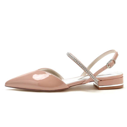 Women’s Pointed Toe Flats with Crystal Straps