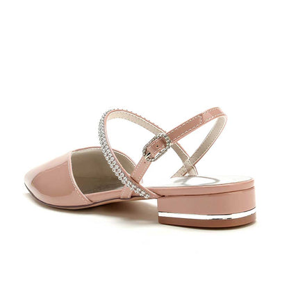 Women’s Pointed Toe Flats with Crystal Straps