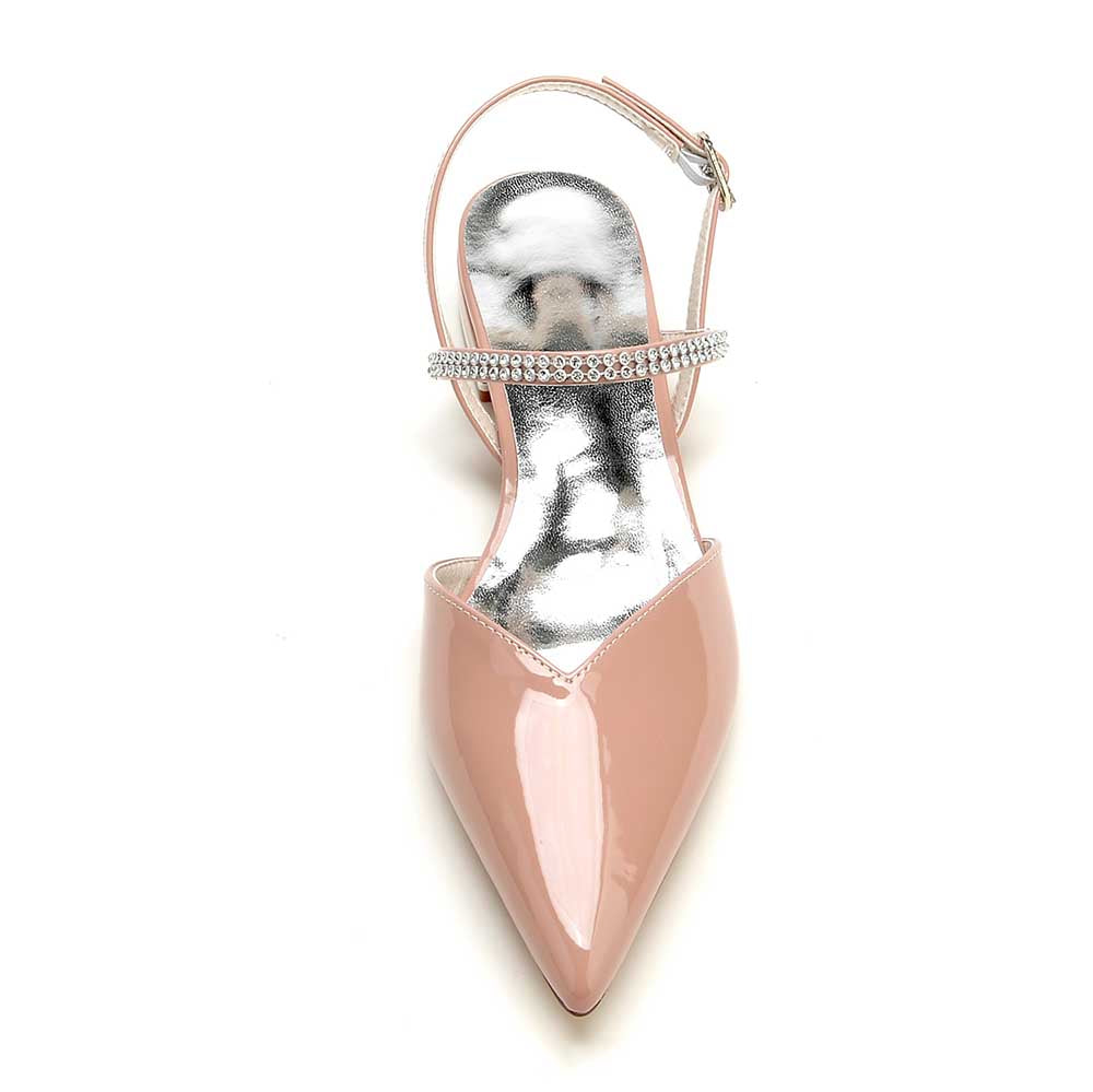 Women’s Pointed Toe Flats with Crystal Straps