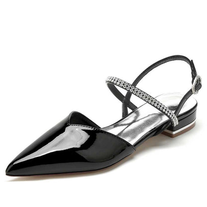Women’s Pointed Toe Flats with Crystal Straps