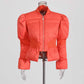 Women's Puff-Sleeve Cropped Padded Jacket Cotton Coat