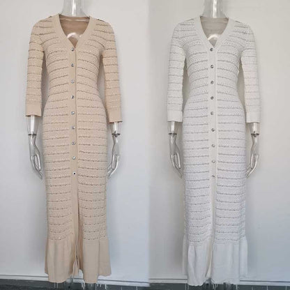 Rhinestone Knit Maxi Dress for Stunning Style