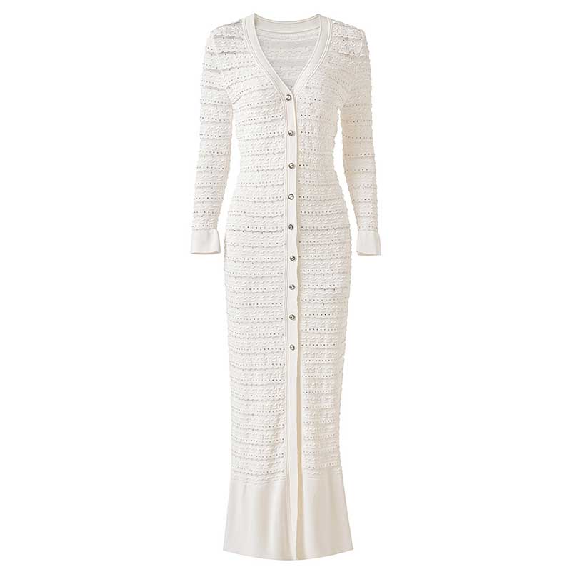 Rhinestone Knit Maxi Dress for Stunning Style