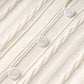 Women's Ribbed-knit Button-up Cream White Midi Dress