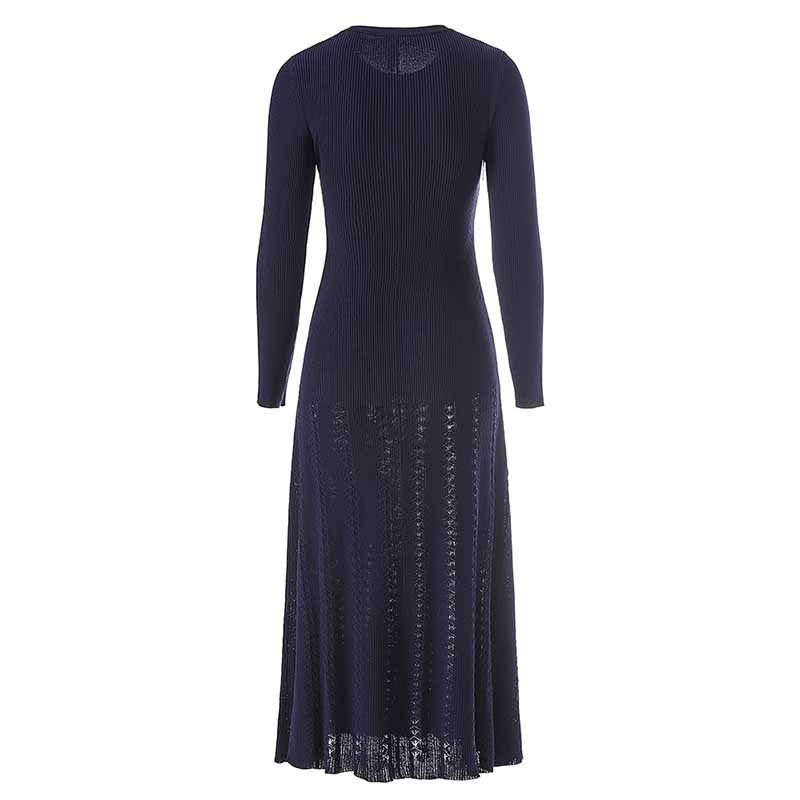 Women's Ribbed-knit Button Detail Midi Dress