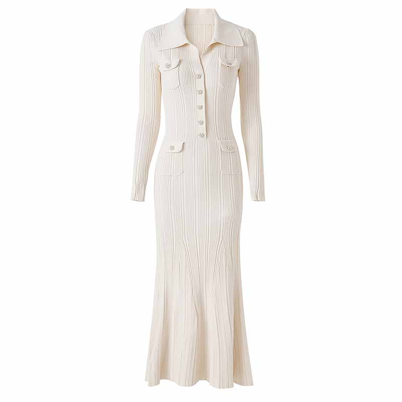 Women's Ribbed-knit Long Sleeved Midi Dress – SD Dresscode & Fashiontrends