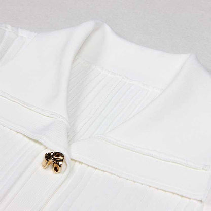 Women's Ribbed-knit Short Sleeved Midi Dress