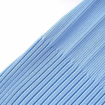 Women's Ribbed-knit V-Neck Long Sleeved Midi Dress