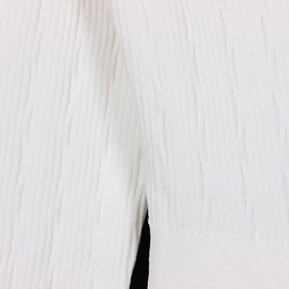 Women's Short Knitted Dress With Gold Buttons Ribbed Mini-dress