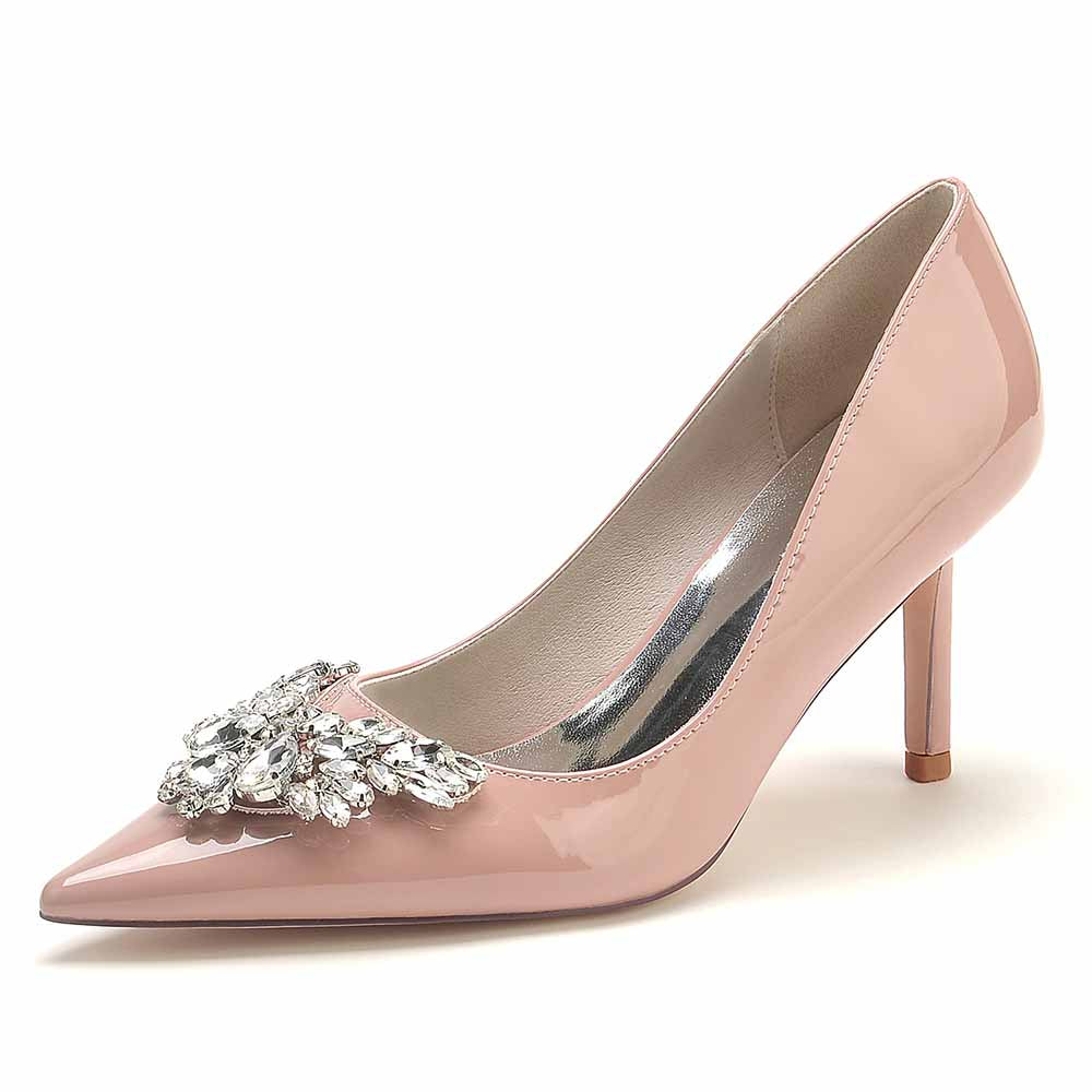 Women's Stilettos Beaded Pointed Toe Heels Prom Dress Pumps