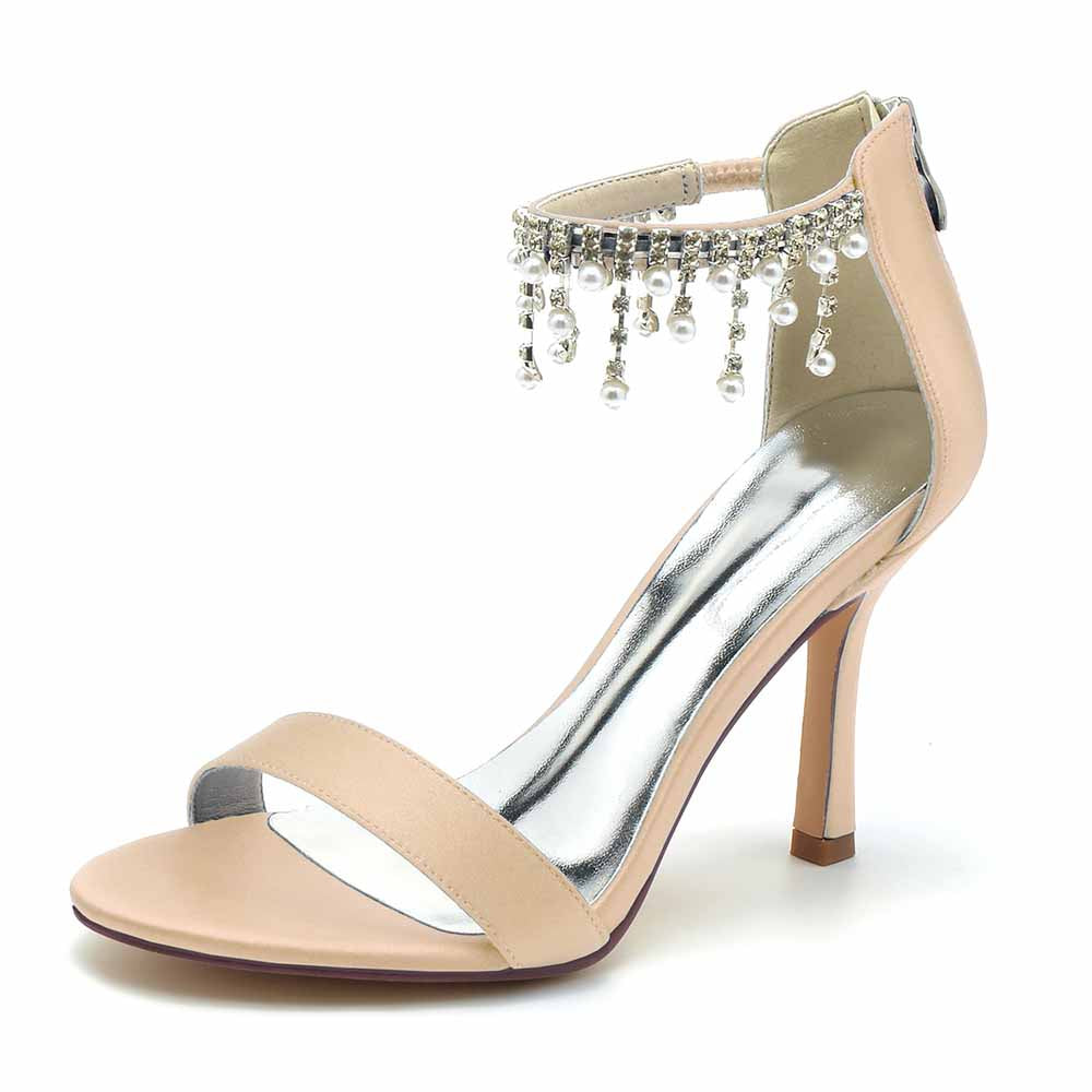 Women's Stilettos Pearl Detail Dress Heels Prom Pumps Wedding Shoes