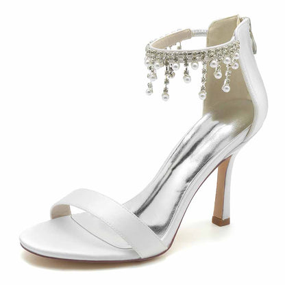 Women's Stilettos Pearl Detail Dress Heels Prom Pumps Wedding Shoes