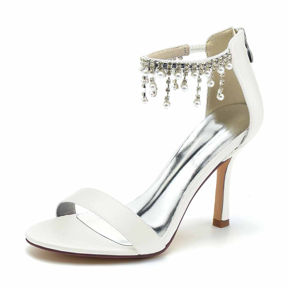 Women's Stilettos Pearl Detail Dress Heels Prom Pumps Wedding Shoes