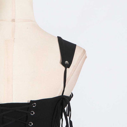 Women's Strapless Mini Dress A Line Lace-Up Short Dress