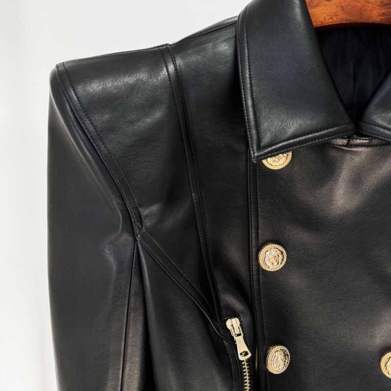 Womens Belted Trench Coat Faux Leather Black Crop Jacket