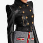 Womens Belted Trench Coat Faux Leather Black Crop Jacket