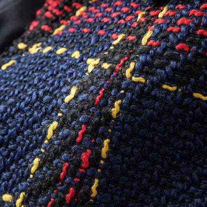 Womens Vintage Double Breasted Tweed Blazer Checkered Coat