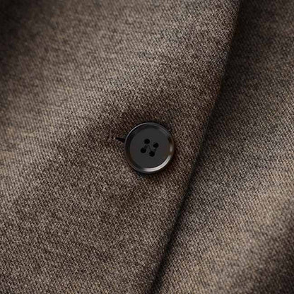 Wool Blend Single-Breasted Vest Dress with Belt