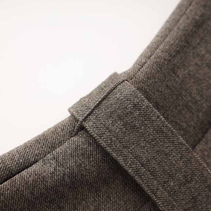 Wool Blend Single-Breasted Vest Dress with Belt