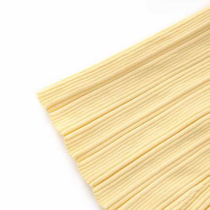 Yellow Midi Dress Ribbed-knit Long Sleeved Dress With Pockets