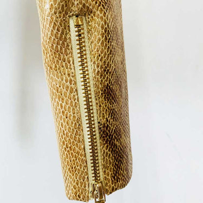 Women's Animal Print Wide-Leg Trousers Suit Leather Pantsuit