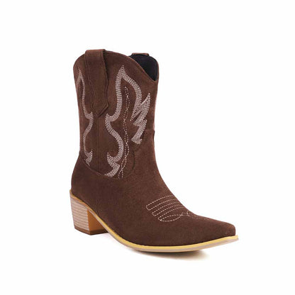 Suede Short Boots Cowboy Woman boots Boho Ankle boots