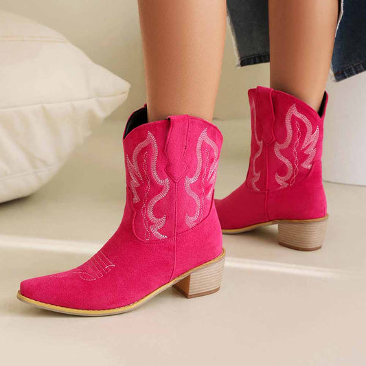 Suede Short Boots Cowboy Woman boots Boho Ankle boots