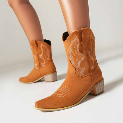 Suede Short Boots Cowboy Woman boots Boho Ankle boots