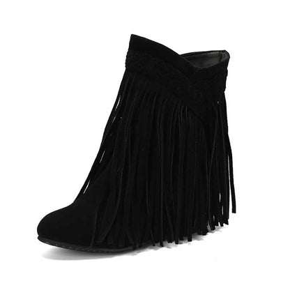 Women's Suede Tassel Ankle Boots