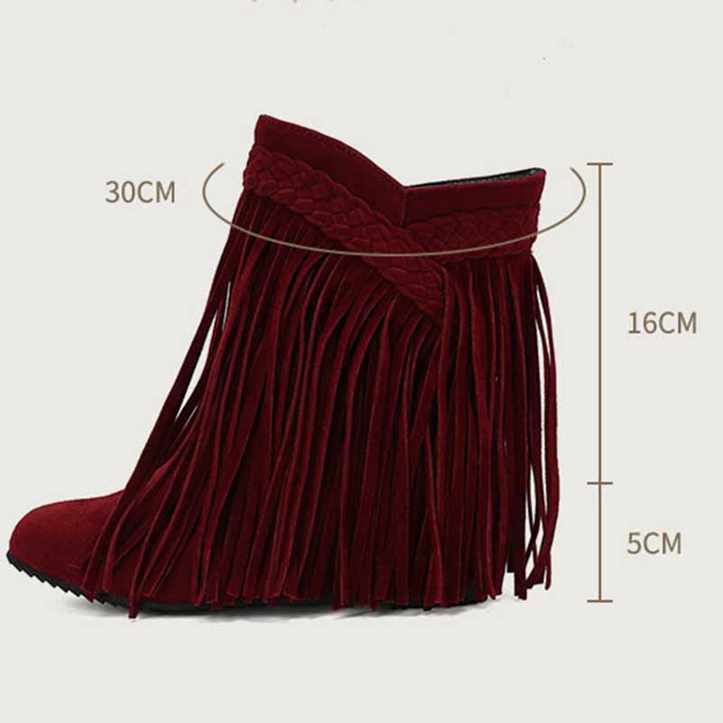 Women's Suede Tassel Ankle Boots