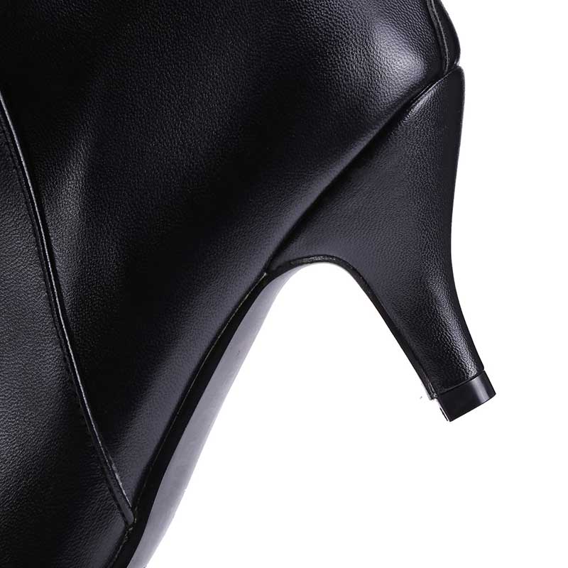 Women's Pointy Toe Ankle Booties Zipper and Kitten Heel Boots