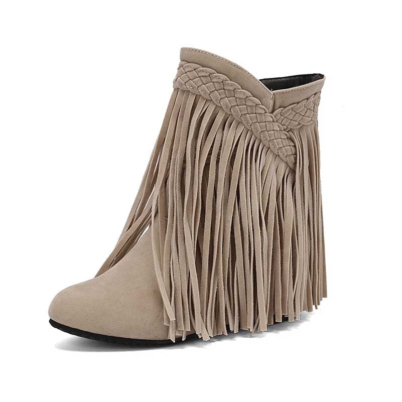 Women's Suede Tassel Ankle Boots