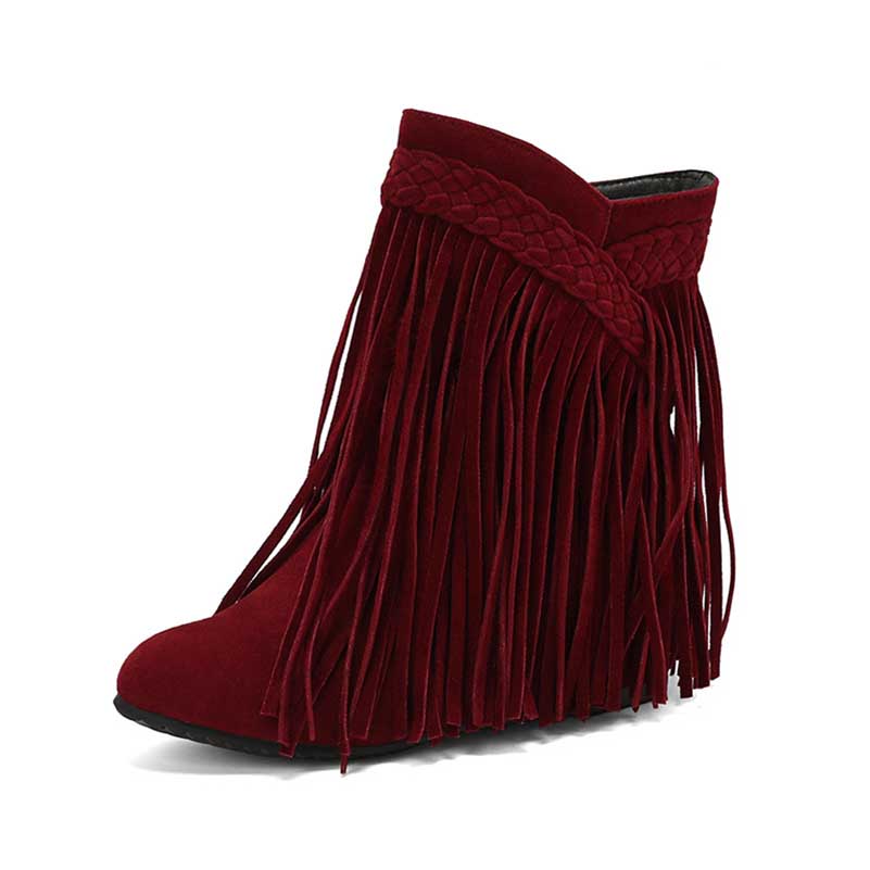 Women's Suede Tassel Ankle Boots