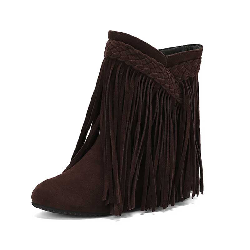 Women's Suede Tassel Ankle Boots