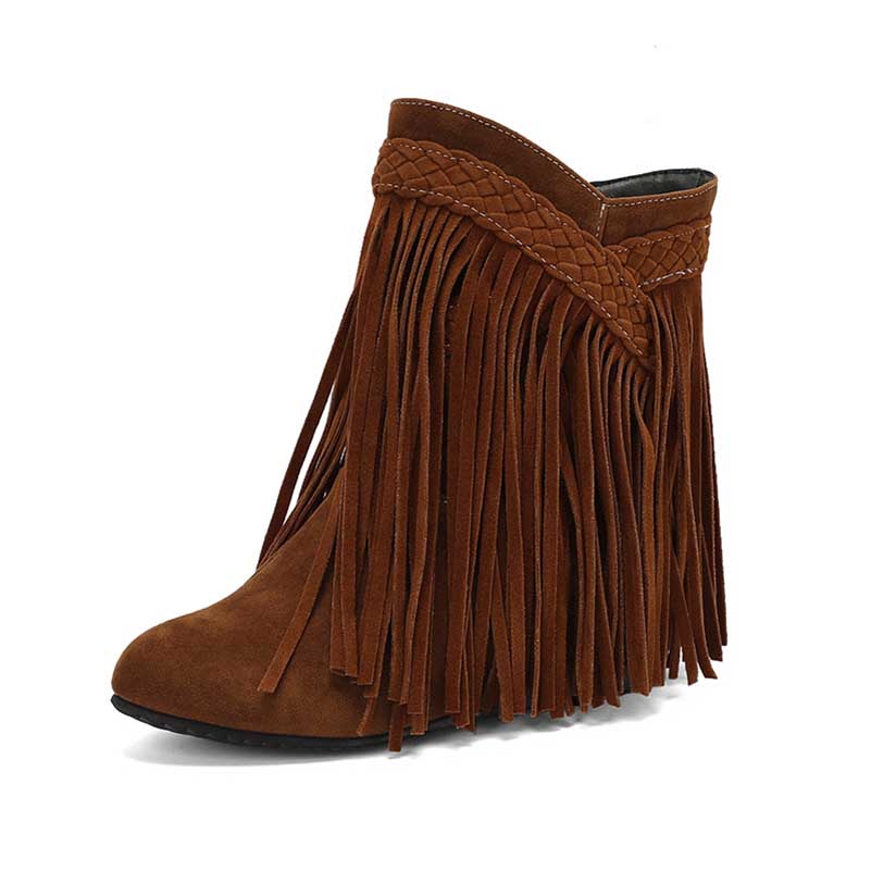 Women's Suede Tassel Ankle Boots