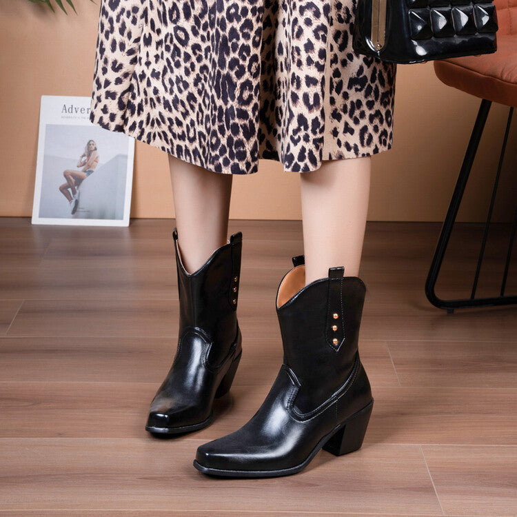 Women's block heeled ankle boots