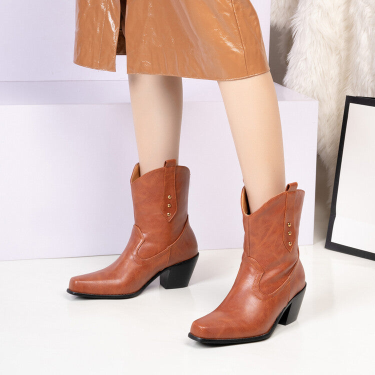Women's block heeled ankle boots
