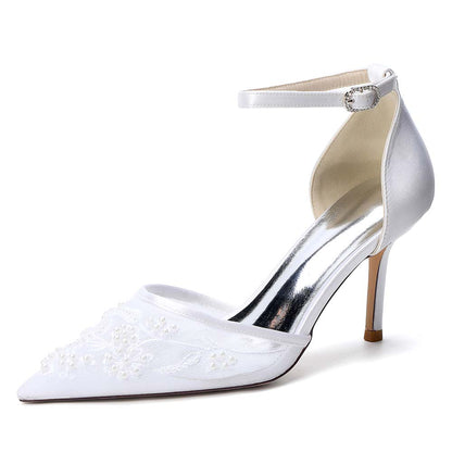 Women's Ankle Strap Mid-Heeled Wedding Shoes