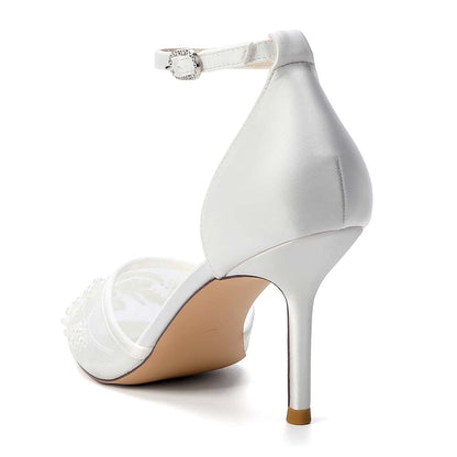 Women's Ankle Strap Mid-Heeled Wedding Shoes