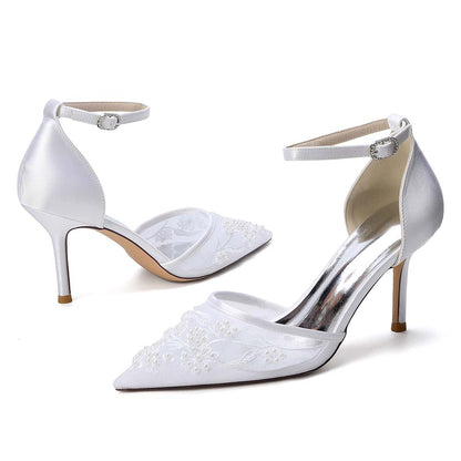 Women's Ankle Strap Mid-Heeled Wedding Shoes