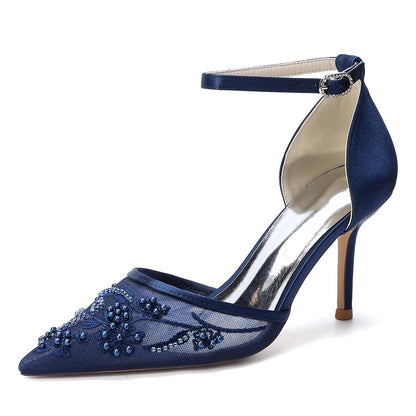 Women's Ankle Strap Mid-Heeled Wedding Shoes
