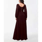 Long Sleeve Chiffon Bridesmaid Dresses V-Neck Long Evening Dress Formal Gown