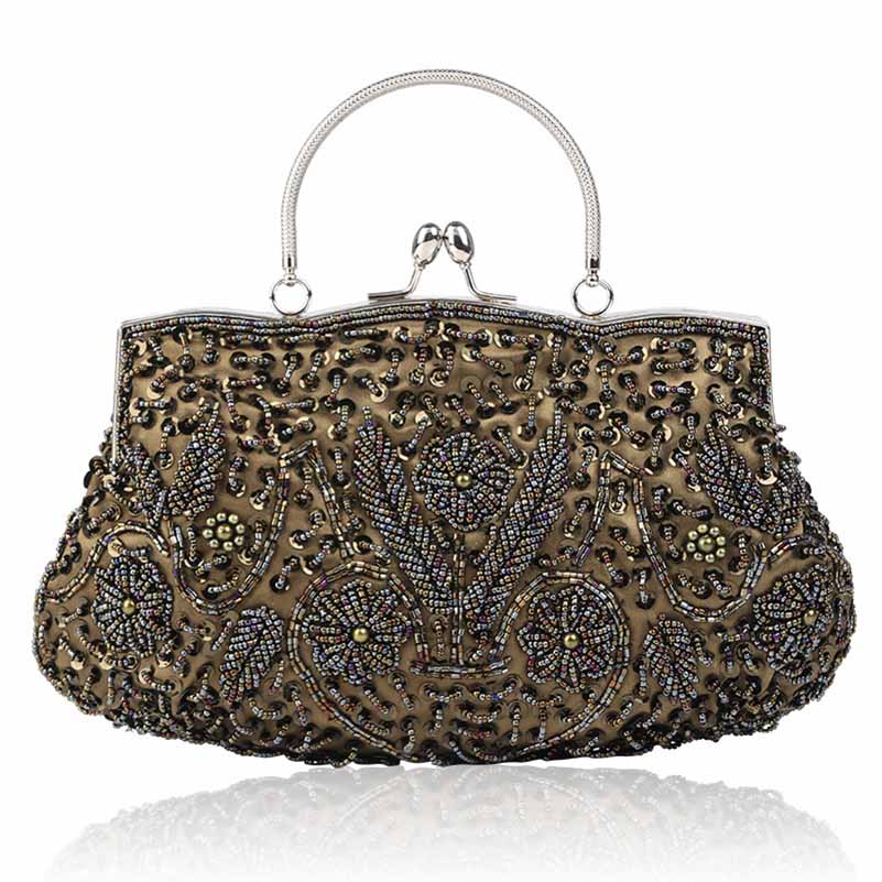 Beaded Evening Clutch Bag Vintage Wedding Cocktail Party Handbag