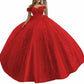 Women's Off Shoulder Quinceanera Dresses Flower Puffy Ball Gown Lace Beaded Prom Dresses for Sweet 15 16