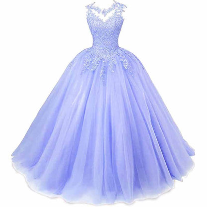 Light blue beaded quinceanera dresses with a princess silhouette and intricate bead detailing