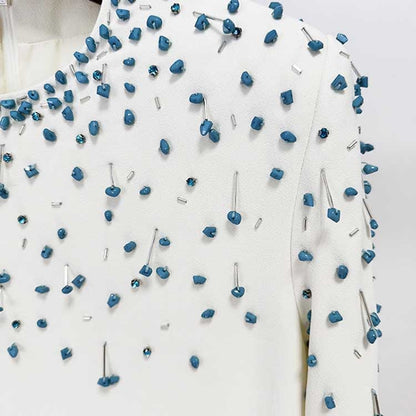 Women's Long Sleeve Beaded Formal Dresses Long Prom Dress