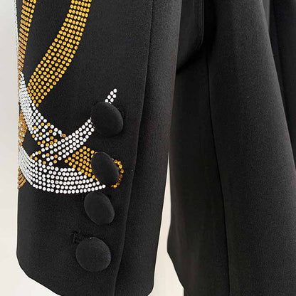 Women Wedding Pantsuits With Belt hot drilling Flare Bottoms Two Pieces Formal Suit