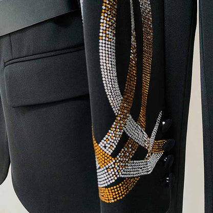 Women Wedding Pantsuits With Belt hot drilling Flare Bottoms Two Pieces Formal Suit